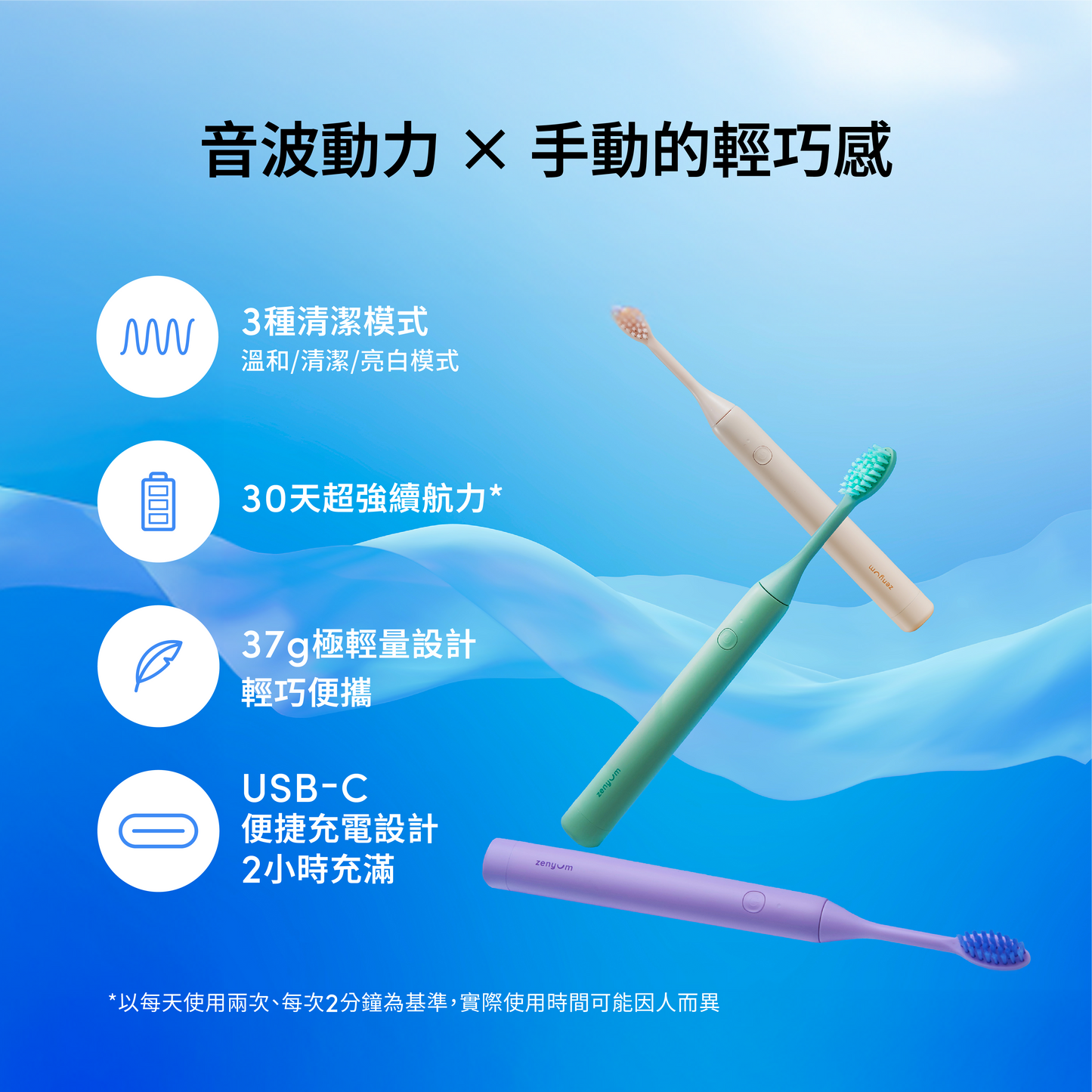 ZenyumSonic™ Spark 綻雅 便攜版旅行盒音波振動電動牙刷 + ZenyumBright™ 瞬白美齒校色液