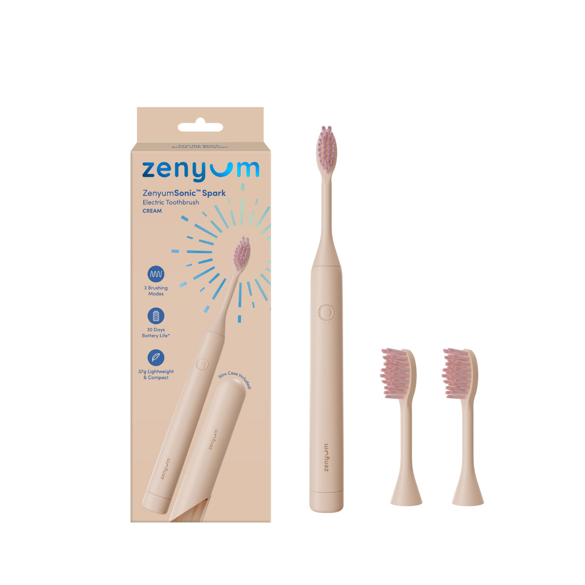 ZenyumSonic™ Spark 綻雅 便攜版旅行盒音波振動電動牙刷 + 替換刷頭組(2入)