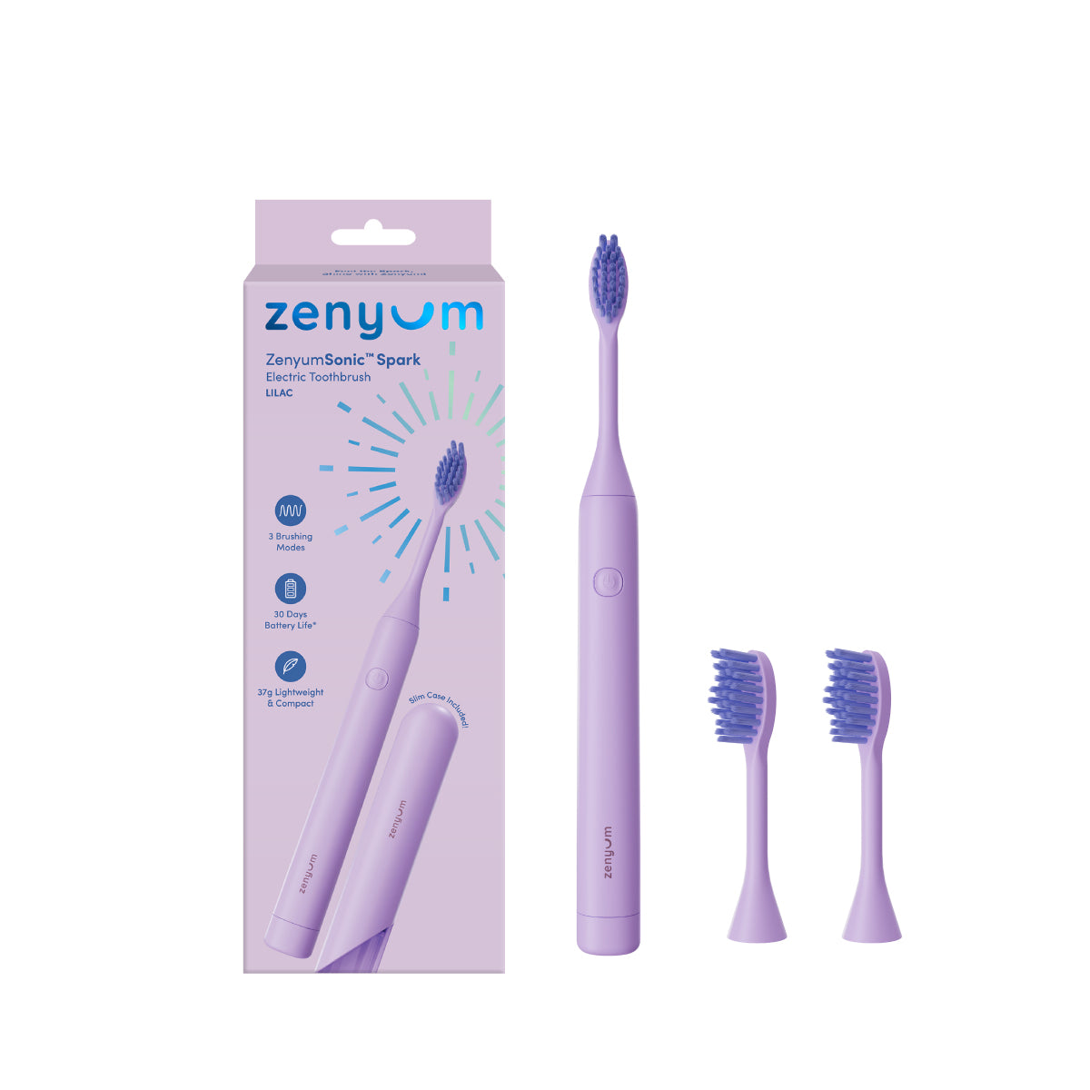 ZenyumSonic™ Spark 綻雅 便攜版旅行盒音波振動電動牙刷 + 替換刷頭組(2入)