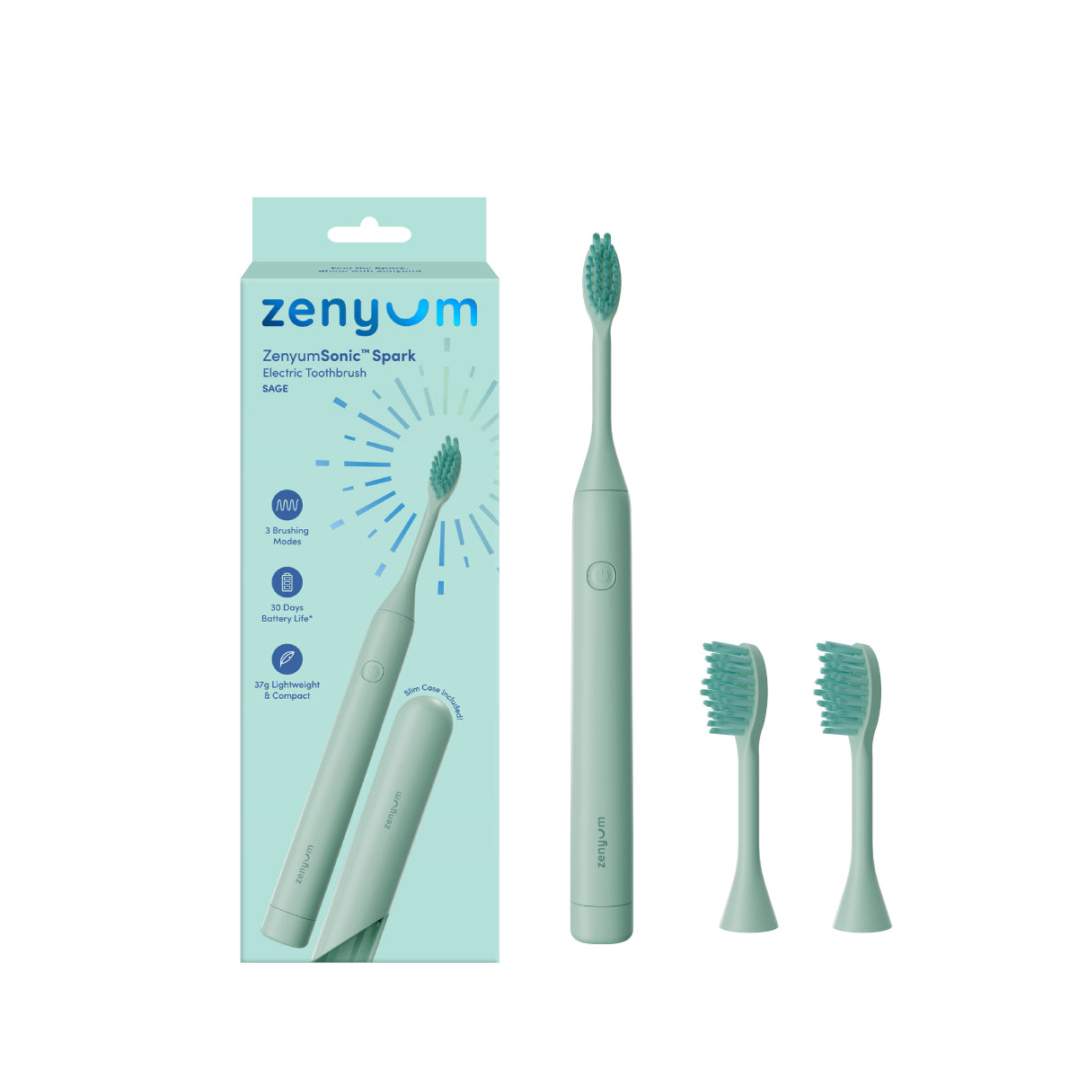 ZenyumSonic™ Spark 綻雅 便攜版旅行盒音波振動電動牙刷 + 替換刷頭組(2入)